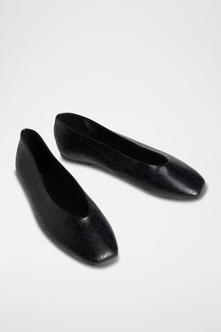 Ballerines en cuir de chèvre - Noir