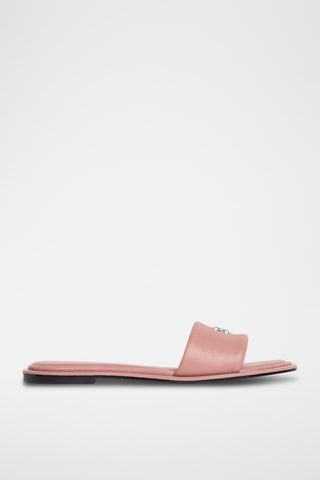 Mules en cuir - Rose poudré