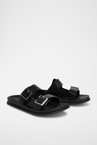 Mules en cuir - Noir