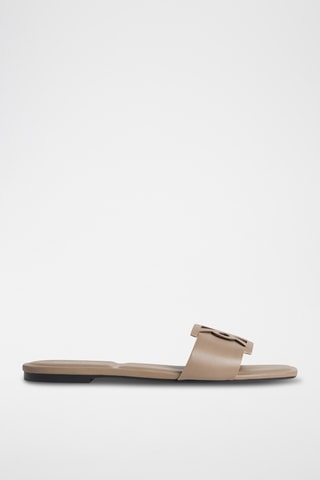 Mules en cuir - Taupe