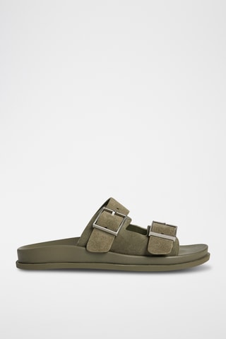 Mules en nubuck - Kaki