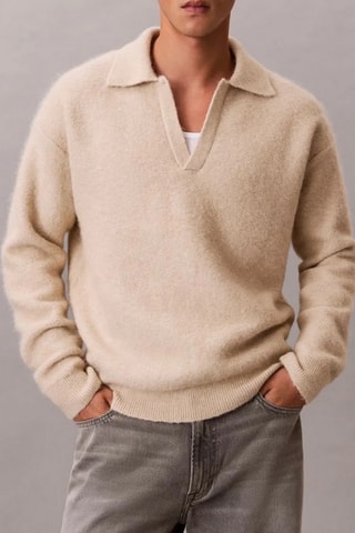 Pull en laine et alpaga - Beige