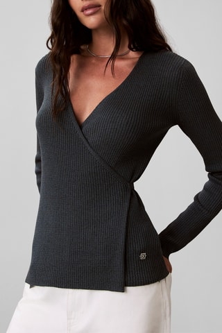 Gilet portefeuille en lin - Bleu foncé