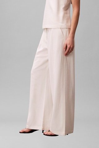 Pantalon straight taille haute - Blanc cassé