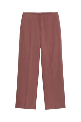 Pantalon wide legs taille haute - Marron