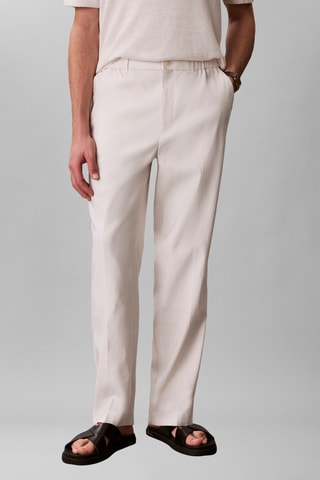 Pantalon tapered en lin - Ecru