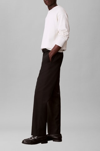 Pantalon tapered en laine - Noir