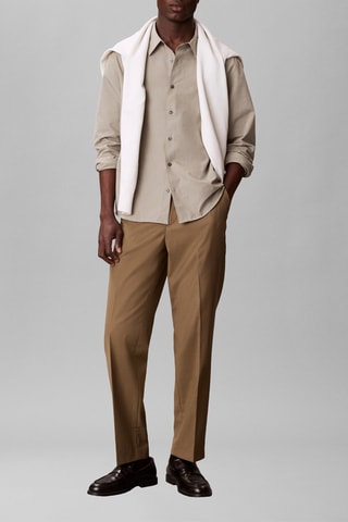 Pantalon tapered en laine - Kaki