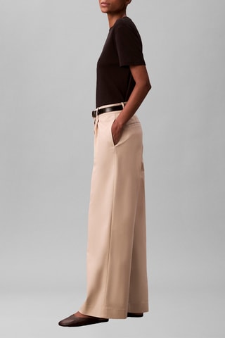 Pantaloni wide legs - Kaki