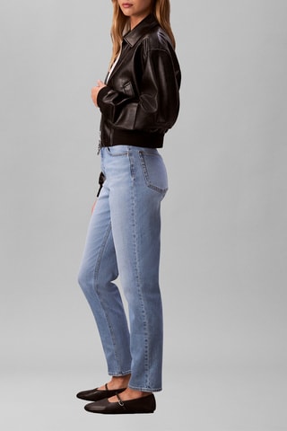 Jean taille haute mom - Bleu