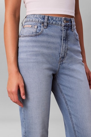 Jean taille haute mom - Bleu