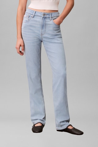 Jean taille haute straight - Bleu clair