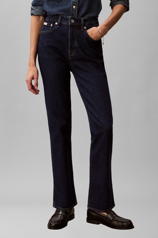 Jean straight taille haute - Indigo