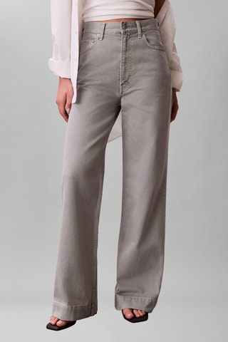 Jean wide leg taille haute - Gris