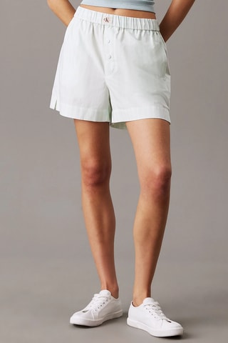 Short de pyjama en coton biologique - Vert d’eau