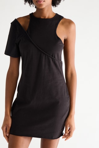 Robe droite asymétrique - Noir