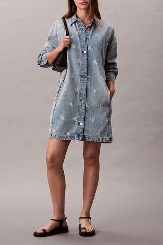 Robe chemise en jean - Ciel