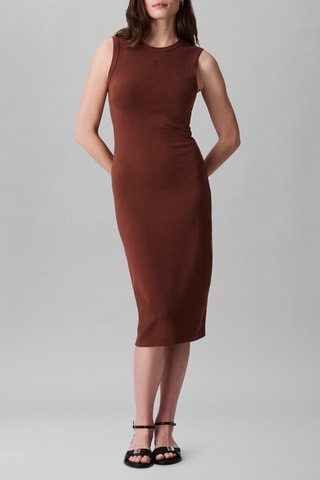 Robe midi - Marron