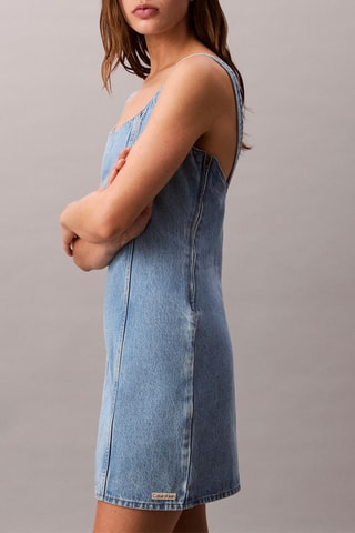 Robe droite en jean - Bleu