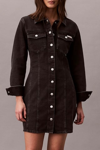 Robe chemise en jean - Noir