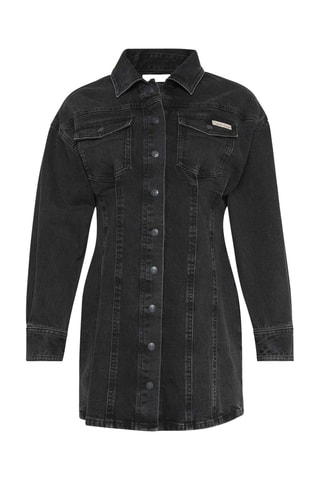 Robe chemise en jean - Noir