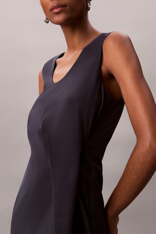 Robe trapèze - Bleu-gris