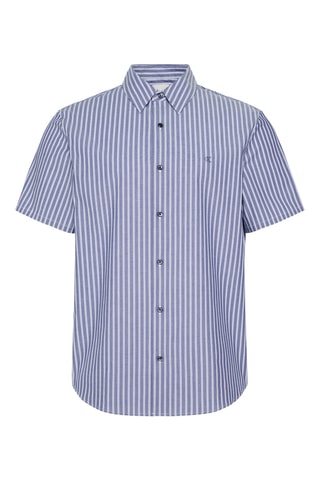 Chemise regular - Bleu foncé et blanc