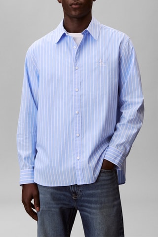 Chemise relaxed - Bleu et blanc
