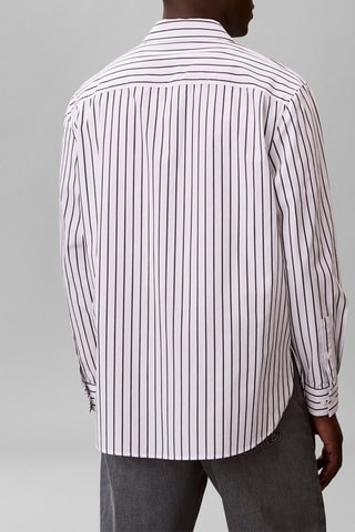 Chemise relaxed - Blanc et bleu marine