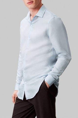 Chemise slim en lin - Ciel