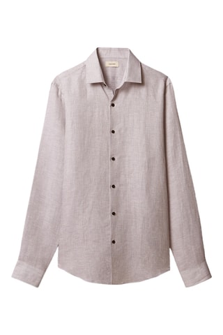 Chemise slim en lin - Noir