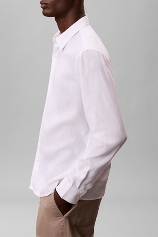 Chemise regular en lin - Blanc