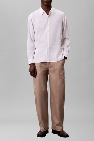 Chemise regular en lin - Blanc
