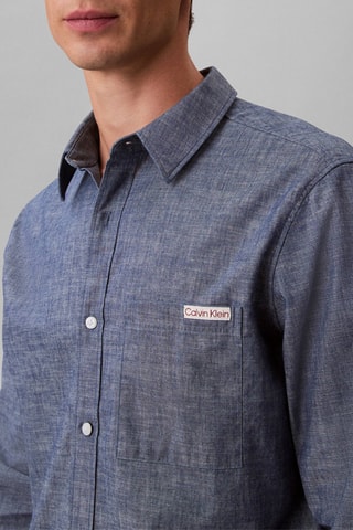 Chemise regular - Bleu chiné