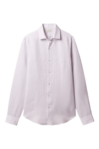 Chemise slim en lin - Bleu clair