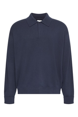Polo en cachemire - Bleu marine