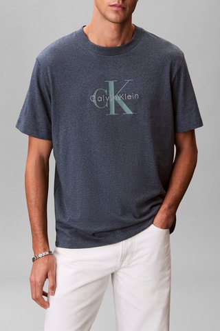T-shirt relaxed - Bleu marine chiné
