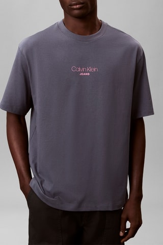 T-shirt relaxed - Bleu-gris