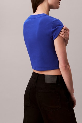 T-shirt cropped - Bleu cobalt