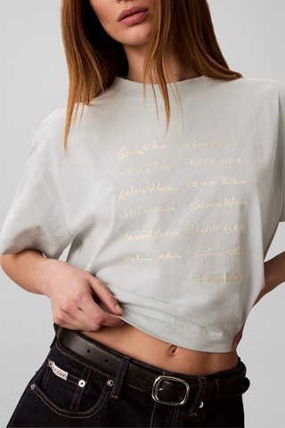T-shirt boxy cropped - Vert clair