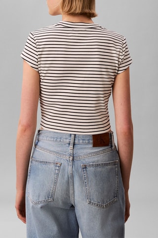 T-shirt cropped - Blanc et noir