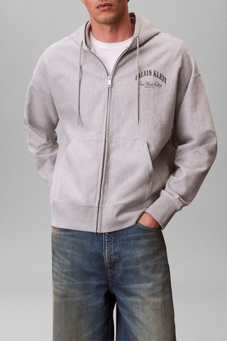 Sweat à capuche - Gris clair chiné