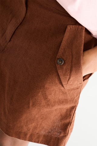 Short en lin - Marron