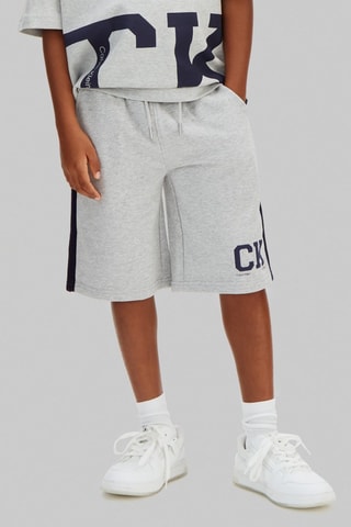 Short en coton biologique - Gris chiné