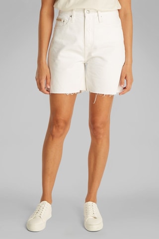 Bermuda en jean taille haute - Blanc