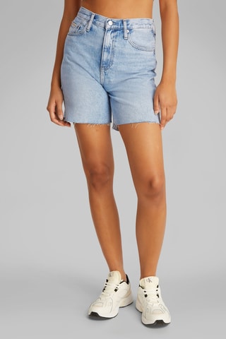 Bermuda en jean taille haute - Bleu clair