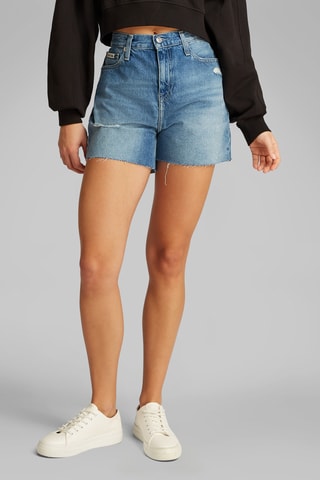 Short taille haute mom - Bleu