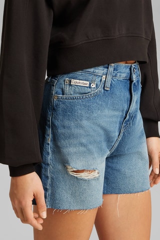 Short taille haute mom - Bleu
