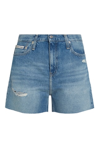 Short taille haute mom - Bleu
