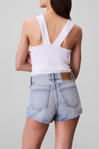 Short en jean slim - Bleu
